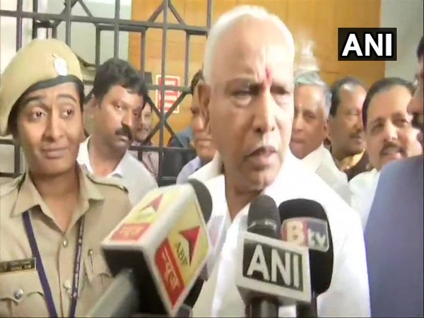 BJP State President BS Yeddyurappa speaking to media persons at Vidhana Soudh