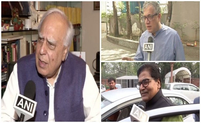 Opposition leaders -- Congress' Kapil Sibal, TMC's Derek O'Brien and SP's Ramgopal Yadav (File photo)