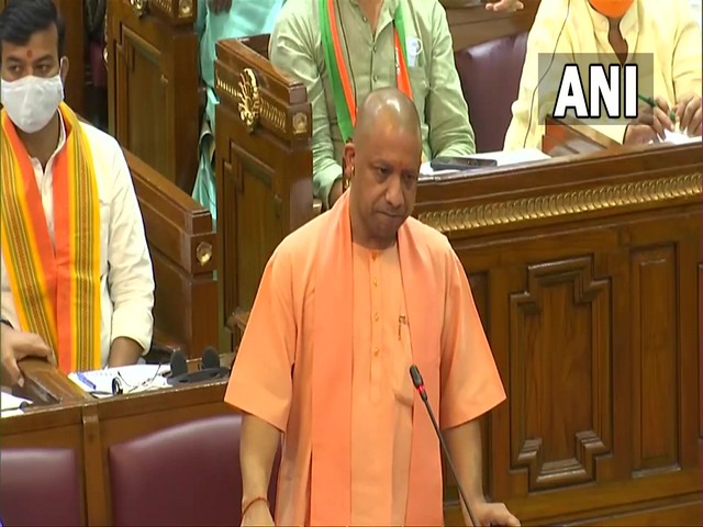Uttar Pradesh Chief Minister Yogi Adityanath speaking in state Assembly. (Photo/ANI)