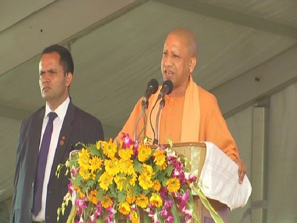 Uttar Pradesh Chief Minister Yogi Adityanath speaking at Chitrakoot on Saturday. (Photo/ANI)