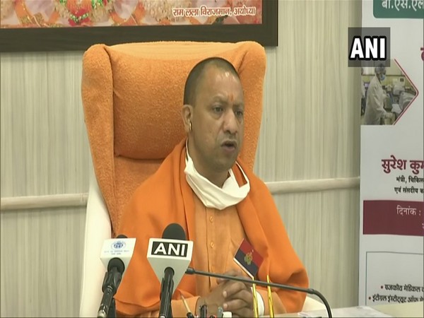 UP CM Yogi Adityanath addressing the media on Monday. Photo/ANI