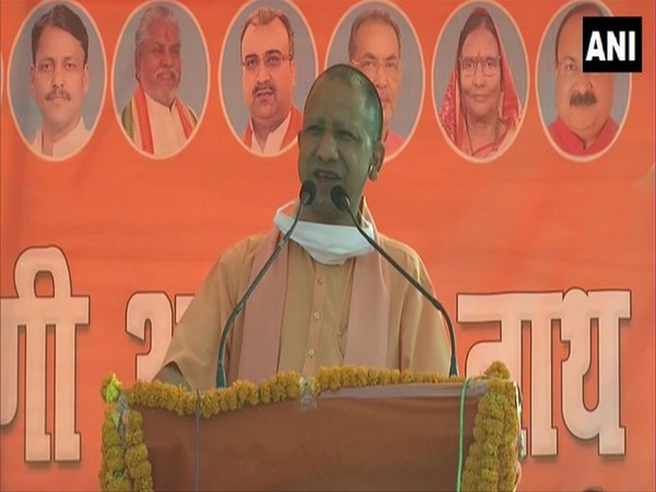 Uttar Pradesh Chief Minister Yogi Adityanath speaking at an election rally in Bihar on Monday. Photo/ANI