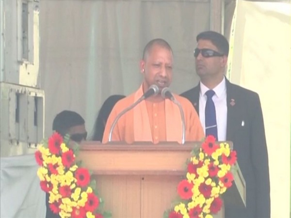 UP CM Yogi Adityanath speaking on the sidelines of the inauguration of Pandit Deendayal Upadhyaya Memorial Centre in Varanasi on Sunday. (ANI/Photo)