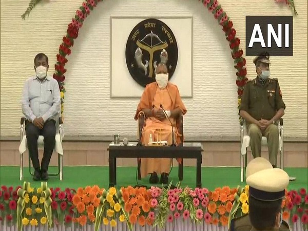 UP CM Yogi Adityanath at the Promotion Ceremony of  PAC personnel (Photo/ANI)
