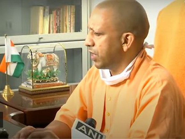 Uttar Pradesh Chief Minister Yogi Adityanath addressing a conference on Monday. Photo/ANI