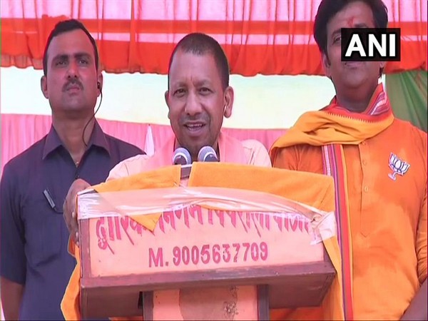 Chief Minister Yogi Adityanath addressing an election rally in Gorakhpur, Uttar Pradesh on Monday.