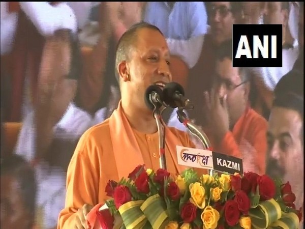 Uttar Pradesh Chief Minister Yogi Adityanath speaking at an event in Basti on Thursday.