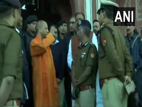 Uttar Pradesh Chief Minister Yogi Adityanath reviewing the arrangements in Agra on Tuesday. Photo/ANI 