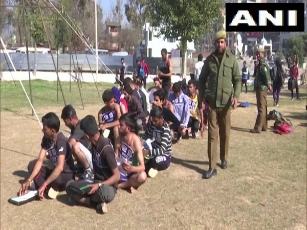 Local youth participating in a special recruitment drive for border areas by Jammu and Kashmir Police in Rajouri on Wednesday.