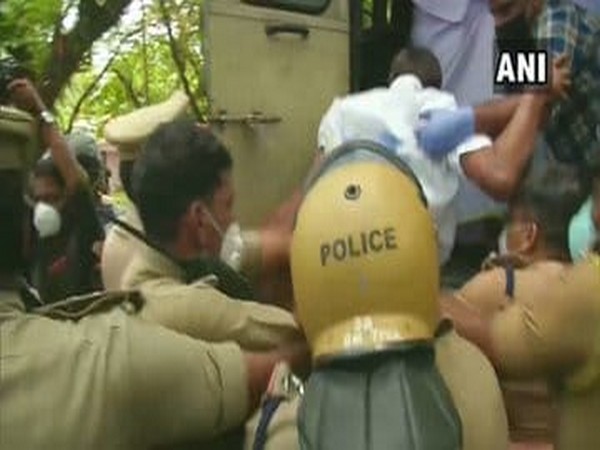 A visual from the protest site in Kerala's Kochi on Wednesday. Photo/ANI