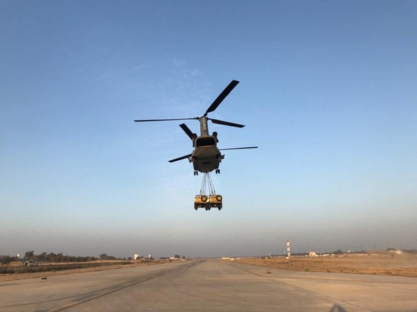 Chinook helicopters at 'Yudh Abhyas 20' in action at Mahajan Field Firing Range (MFFR) in Rajasthan (ANI)