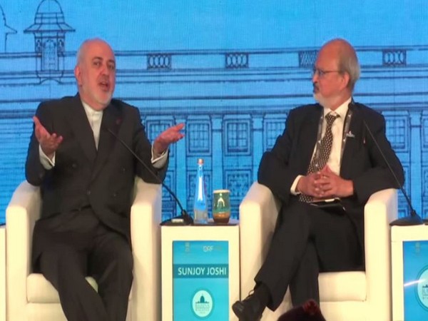 Iranian Foreign Minister Javad Zarif speaking at the Raisina Dialogue 2020 in New Delhi on Wednesday.