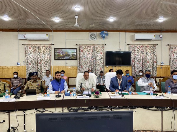 Visual of meeting chaired by Union MoS Ajay Bhatt with Kupwara District administration (Photo/Twitter)