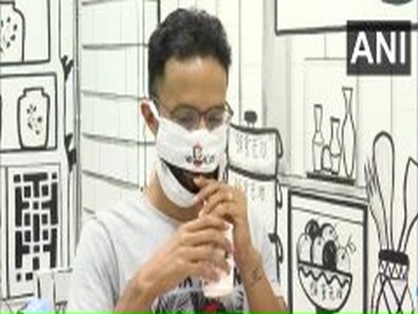 A customer at the restraunt in Kolkata. Photo/ANI