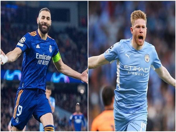 Karim Benzema and Kevin De Bruyne (Photo: Twitter/UEFA Champions League)