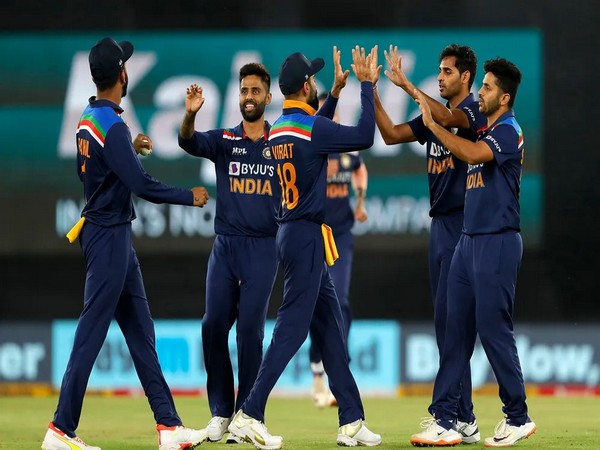 Indian team players celebrating after taking a wicket. (Photo/ BCCI)