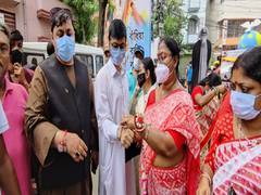 
      
      West Bengal women tie rakhi to Afghan nationals in Dum Dum
      
      
