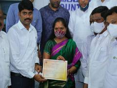 
      
      Telangana CM's daughter wins 88 pc votes in recent MLC...
      
      
