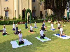 
      
      Raj Bhavan observes International Day of Yoga in J-K
      
      
