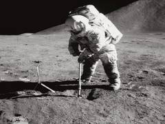
      
      Just a single grain of moon dust can help understand its soil...
      
      