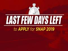 
      
      Last few days left: Calling out aspirants for SNAP 2019...
      
      