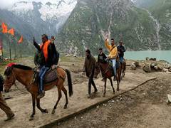 
      
      Amarnath Yatra partially resumes from Panjtarni side
      
      