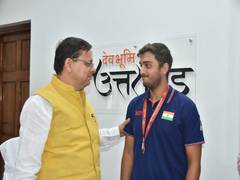
      
      International shooter Shapath Bharadwaj felicitated by CM Dhami
      
      