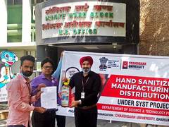 
      
      Chandigarh University delivers 500 liters hand sanitizer to...
      
      