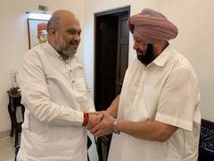 
      
      Delhi: Captain Amarinder Singh visits Amit Shah's residence
      
      