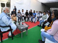 
      
      Varanasi: PM Modi interacts with students who returned from...
      
      