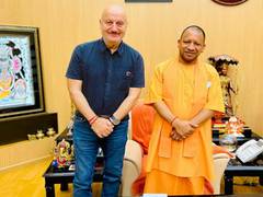 
      
      Anupam Kher meets Yogi Adityanath at his residence
      
      