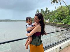 
      
      Dia Mirza drops adorable picture with baby Avyaan from Goa
      
      