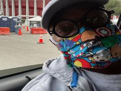 
      
      Samuel L. Jackson sports 'Avengers' mask while receiving...
      
      