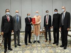 
      
      Finance Commission presents copy of its report to PM Modi
      
      