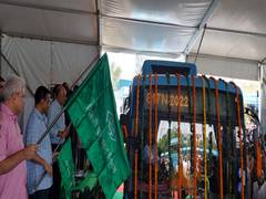 
      
      Arvind Kejriwal flags off 150 electric buses
      
      