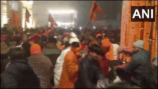 
      
      Heavy rush of devotees outside Ram Temple in Ayodhya to offer prayers
      
      