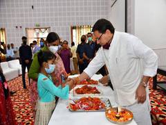 
      
      Uttarakhand CM celebrates Raksha Bandhan with children, women...
      
      