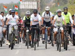 
      
      Tejasvi Surya cycles 75 km to mark Azadi Ka Amrit Mahotsav
      
      