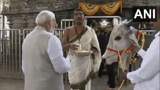 
      
      PM Modi offers prayers at Sri Raja Rajeshwara Swamy Devasthanam
      
      