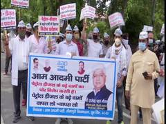 
      
      AAP protest against fuel price hike in Delhi
      
      