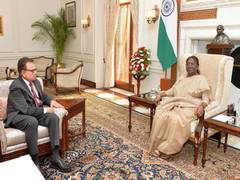 
      
      ICJ judge calls on President Droupadi Murmu 
      
      