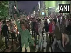 
      
      Protestors gathered at Hyderabad's Shalibanda
      
      