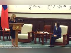 
      
      US senator Marsha Blackburn meets Taiwan president amid China ten
      
      