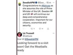
      
      British woman tagged mistakenly as @liztruss on Twitter
      
      