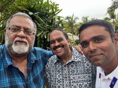 
      
      Shiv Verma, Dr Murali Kaushik and Dilip Krishna at Mahabalipuram
      
      