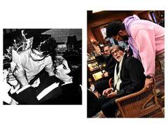 
      
      Abhishek Bachchan surprise visits father Amitabh on sets
      
      