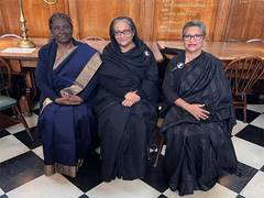 
      
      President Murmu meets Bangladesh PM Sheikh Hasina in London 
      
      