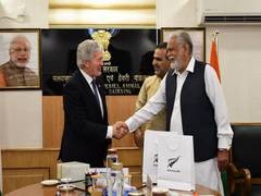 
      
      Parshottam Rupala holds bilateral meet with NZ trade minister  
      
      