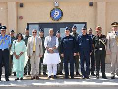 
      
      Defence Minister Rajnath Singh visits Cairo West Airbase
      
      