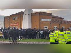 
      
      Protests outside Hindu temple in UK's Smethwick
      
      
